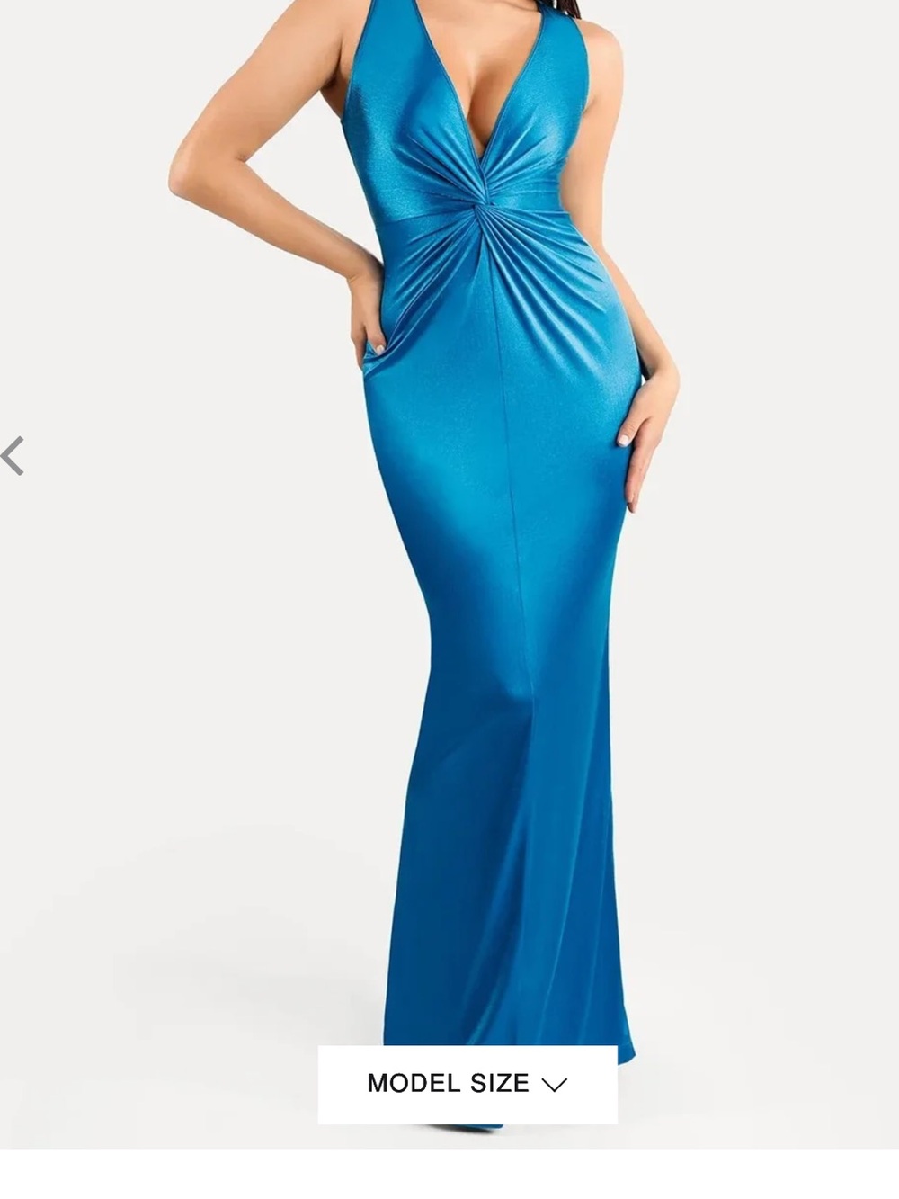 Nwt popilush Shapewear Shine Deep V-Neck Bias Twist Hourglass Maxi Dress